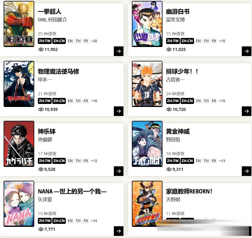 集英社MANGA MILLION体验:语种多但内容空洞