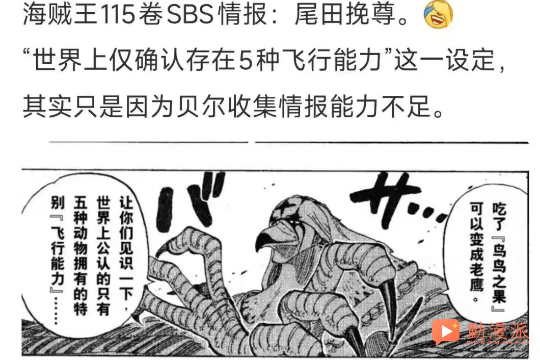 海賊王1189話:貝爾成了背鍋俠,尾田沒說過世界只有五種飛行能力